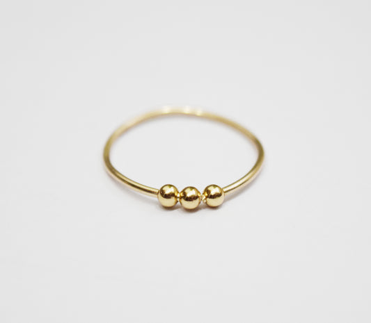 Gold Anxiety Sliding Bead Ring